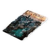 Dubai UAE Watercolor Skyline Magnet (Linke Seite)