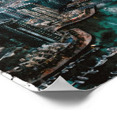 Dubai UAE Watercolor Skyline Poster (Ecke)