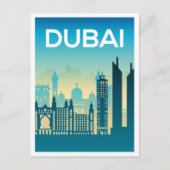 Dubai Uni Arab Emirates Kunstreise Illustration Postkarte (Vorderseite)