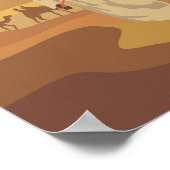 Dubai United Arab Emirates Desert Safari Retro Poster (Ecke)