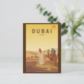 Dubai United Arab Emirates Desert Safari Retro Postkarte (Stehend Vorderseite)