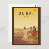 Dubai United Arab Emirates Desert Safari Retro Postkarte (Vorne/Hinten)