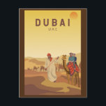 Dubai United Arab Emirates Desert Safari Retro Postkarte<br><div class="desc">Dubai Vektor Art Design. Dubai ist eine Stadt und ein Emirat in den Vereinigten Arabischen Emiraten,  bekannt für luxuriöse Shopping,  ultramoderne Architektur und ein lebendiges Nachtleben.</div>