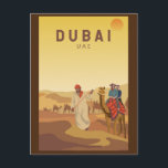 Dubai United Arab Emirates Desert Safari Retro Postkarte<br><div class="desc">Dubai Vektor Art Design. Dubai ist eine Stadt und ein Emirat in den Vereinigten Arabischen Emiraten,  bekannt für luxuriöse Shopping,  ultramoderne Architektur und ein lebendiges Nachtleben.</div>