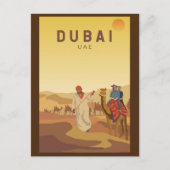 Dubai United Arab Emirates Desert Safari Retro Postkarte (Vorderseite)