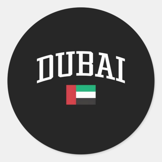 Dubai United Arab Emirates Länderflagge Runder Aufkleber (Vorderseite)