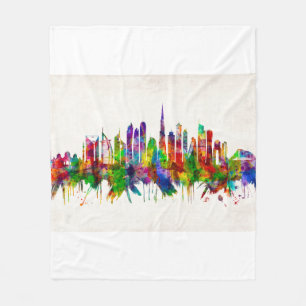 Dubai United Arab Emirates Skyline Fleecedecke
