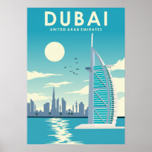 Dubai United Arab Emirates Travel Illustration 