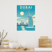 Dubai United Arab Emirates Travel Illustration Poster (Küche)