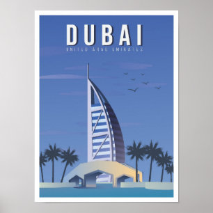 Dubai United Arab Emirates UAE Art Vintage Travel Poster