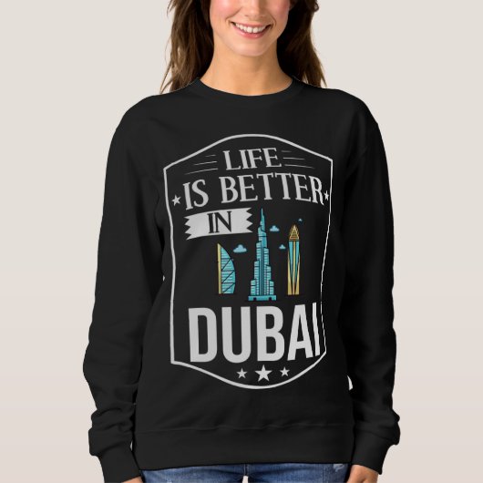 Dubai United Arab Emirates Uae City Skyline Map Tr Sweatshirt (Vorderseite)
