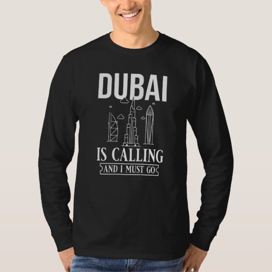 Dubai United Arab Emirates Uae City Skyline Map Tr T-Shirt (Vorderseite)