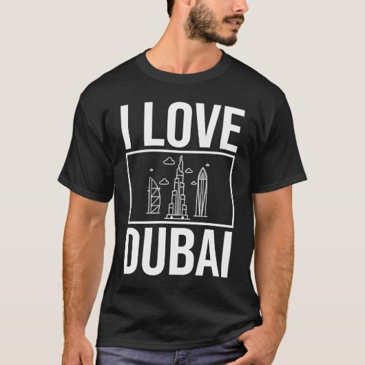 Dubai United Arab Emirates Uae City Skyline Map Tr T-Shirt (Vorderseite)