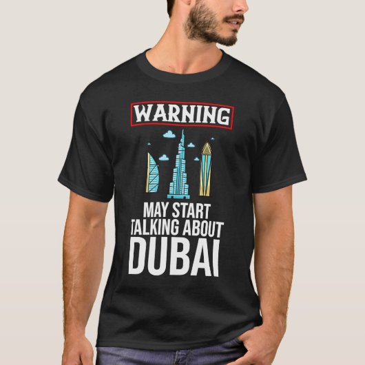 Dubai United Arab Emirates Uae City Skyline Map Tr T-Shirt (Vorderseite)