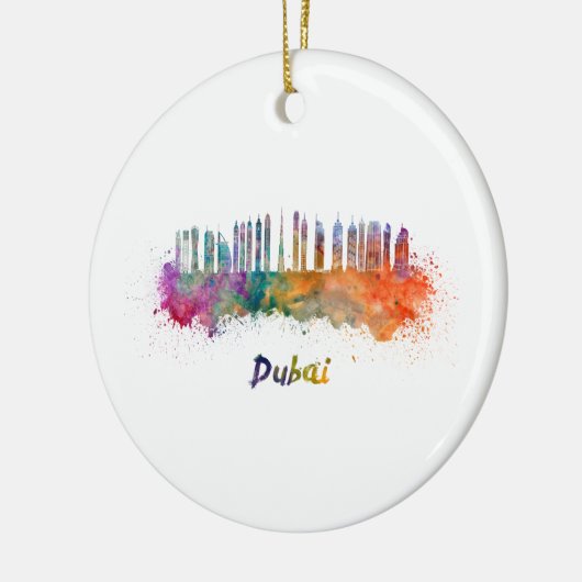 Dubai V2 skyline im Watercolor Keramikornament (Links)