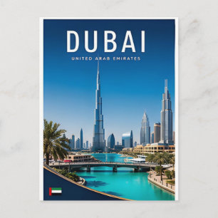 Dubai VAE futuristische Skyline Wüste Golf Reise Postkarte