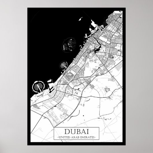 Dubai VAE Karte Poster (Vorne)