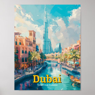 Dubai VAE Reisen im Vintage-Stil Poster