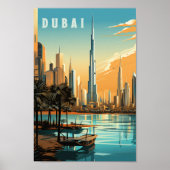 Dubai Vereinigte Arabische Emirate Bekannter Reise Poster (Vorne)