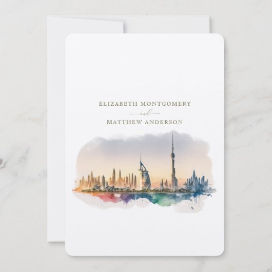 Dubai Vereinigte Arabische Emirate Hochzeit in Url Einladung (Rückseite)