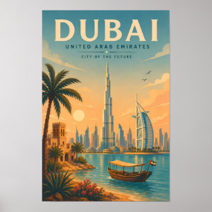 Dubai Vereinigte Arabische Emirate Illustration Re Poster