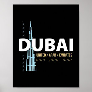 Dubai Vereinigte Arabische Emirate Moderne Skyline Poster