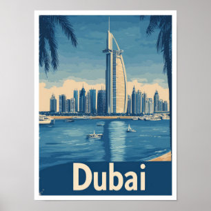 Dubai Vereinigte Arabische Emirate Reise Illustrat Poster