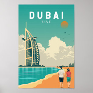 Dubai Vereinigte Arabische Emirate Retro-Reise Kun Poster