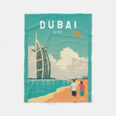 Dubai Vereinigte Arabische Emirate Retro Travel Ar Fleecedecke (Vorderseite)