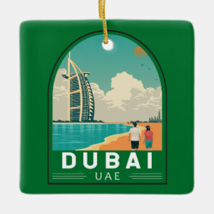 Dubai Vereinigte Arabische Emirate Retro Travel Ar Keramikornament