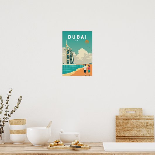 Dubai Vereinigte Arabische Emirate Retro Travel Ar Poster (Küche)