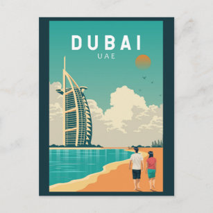 Dubai Vereinigte Arabische Emirate Retro Travel Ar Postkarte