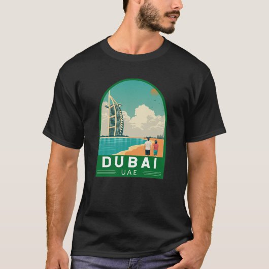 Dubai Vereinigte Arabische Emirate Retro Travel Ar T-Shirt (Vorderseite)