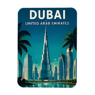 Dubai Vereinigte Arabische Emirate Skyline Wüsten Magnet