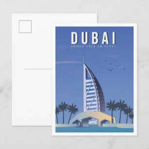 Dubai Vereinigte Arabische Emirate UAE Kunst Vinta Postkarte