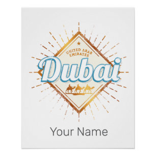 Dubai Vereinigte Arabische Emirate Vintag VAE Souv Poster