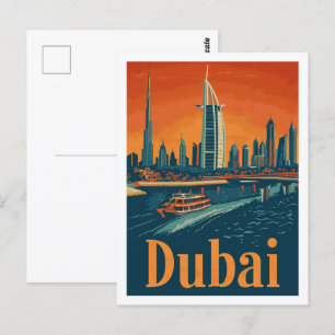 Dubai Vereinigte Arabische Emirate Vintage Berühmt Postkarte
