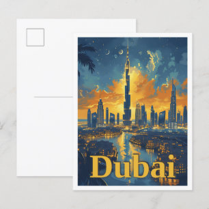 Dubai Vereinigte Arabische Emirate Vintage-Kunst-R Postkarte