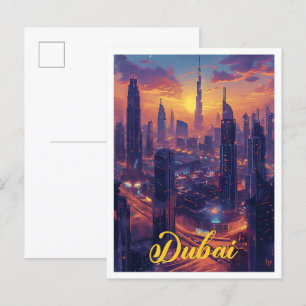 Dubai Vereinigte Arabische Emirate Vintage-Kunst-R Postkarte