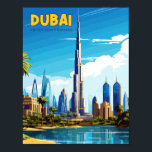 Dubai Vereinigte Arabische Emirate Vintage Reise Poster<br><div class="desc">Dubai Vereinigte Arabische Emirate Vintage Illustration</div>
