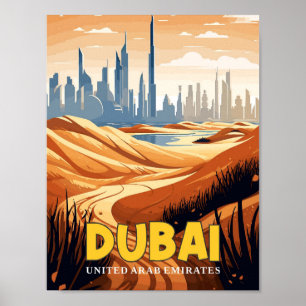 Dubai Vereinigte Arabische Emirate Vintage-Reiseil Poster