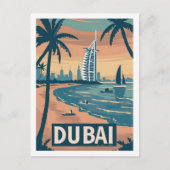 Dubai Vintag Famous Travel Place Postkarte (Vorderseite)