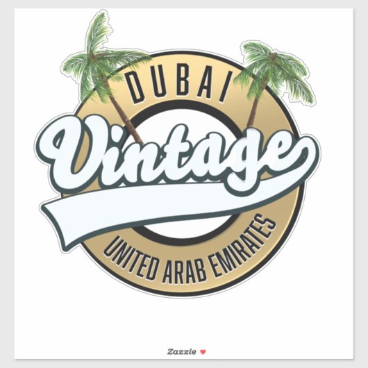 Dubai Vintag United Arab Emirates Aufkleber (Blatt)
