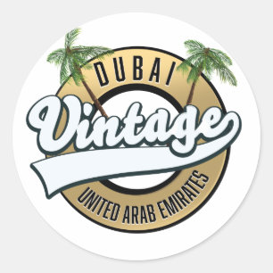 Dubai Vintag United Arab Emirates Runder Aufkleber