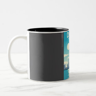 Dubai Vintage Art Reiseplakat Zweifarbige Tasse