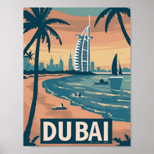 Dubai Vintage berühmter Reiseort Poster