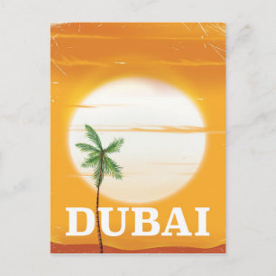 Dubai Vintage-Reiseposter Postkarte