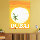 Dubai Vintager Stil Urlaubsposter Leinwanddruck (Insitu (Wohnzimmer))