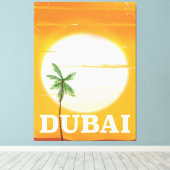 Dubai Vintager Stil Urlaubsposter Leinwanddruck (Insitu (Holzboden))