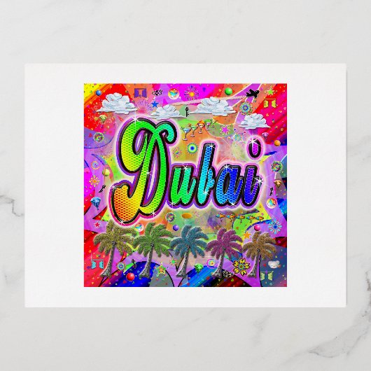 Dubai Vista Express Postcard Folien Feiertagspostkarte (Vorderseite)